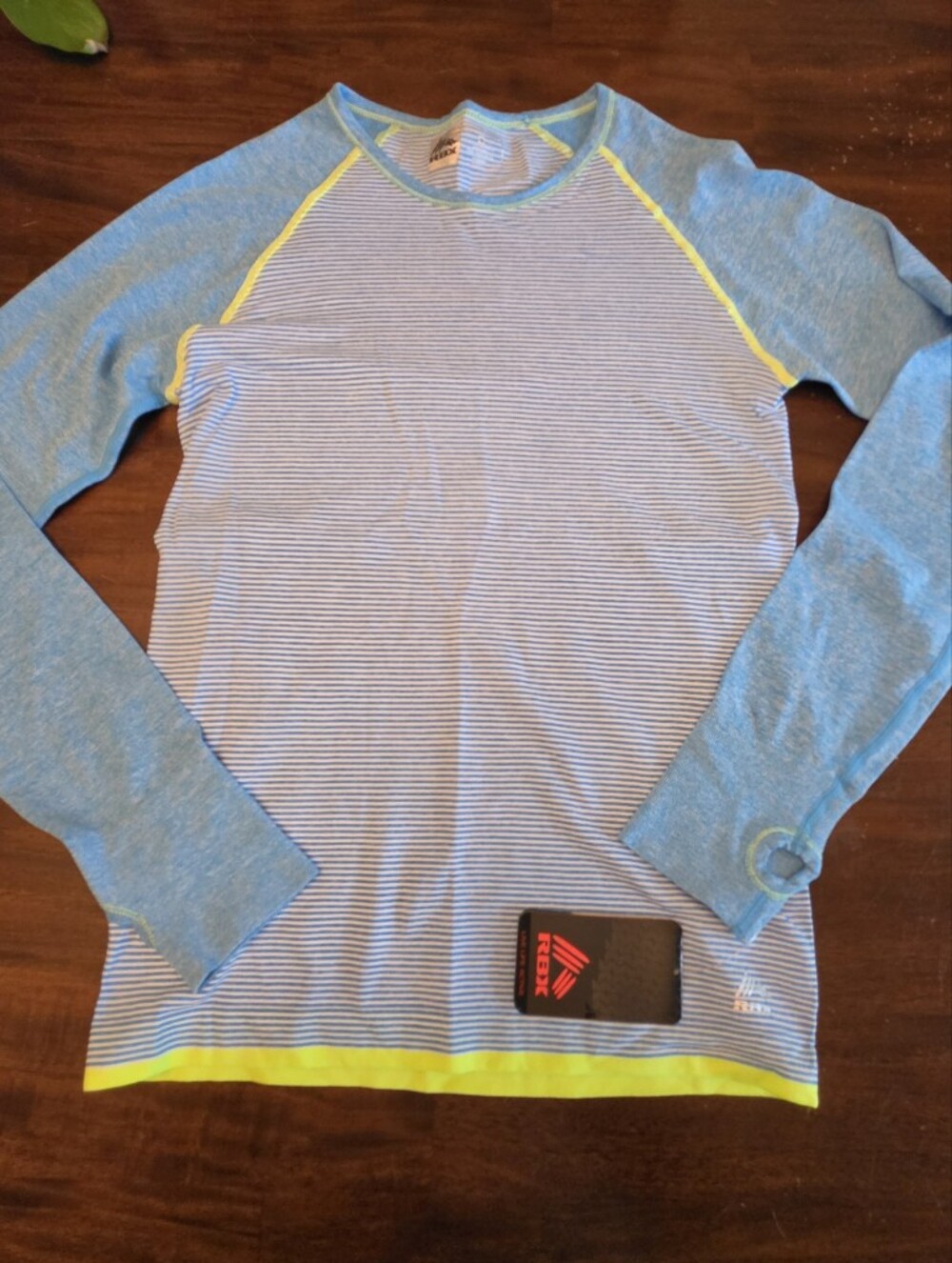 RBX Performance Striped Raglan Long Sleeve Athletic Top - Small